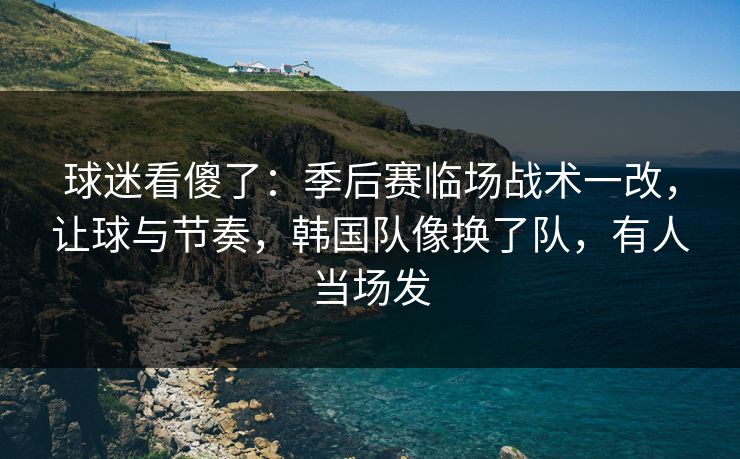 球迷看傻了：季后赛临场战术一改，让球与节奏，韩国队像换了队，有人当场发