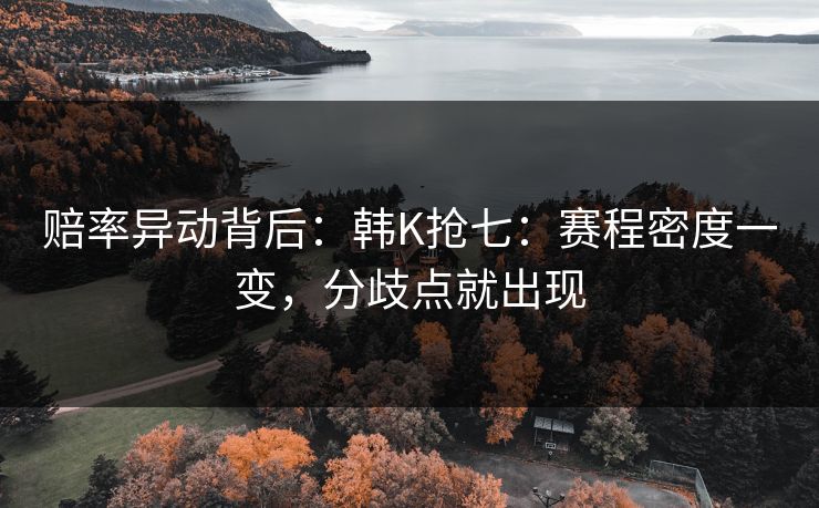 赔率异动背后：韩K抢七：赛程密度一变，分歧点就出现